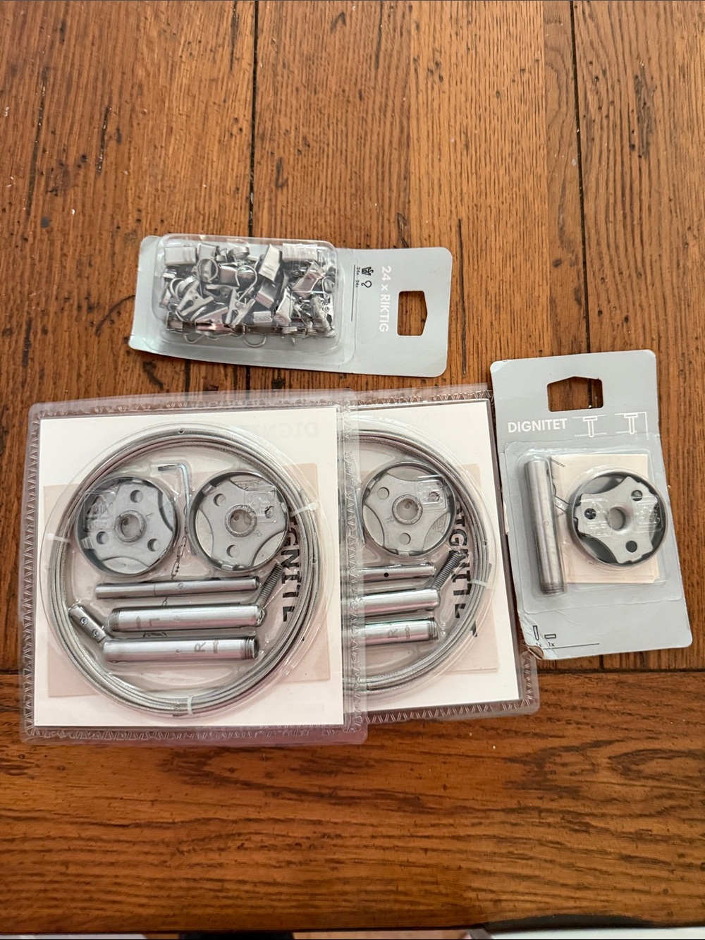 IKEA DIGNITET Curtain or Photo Wire Hanging Kit - Chrome